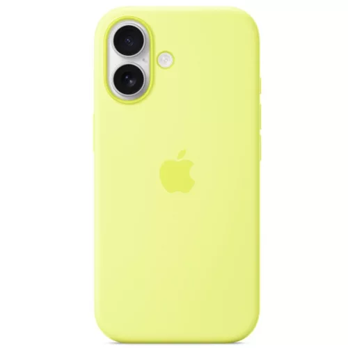 Apple iPhone 17 gyári szilikon tok, MagSafe, neonsárga