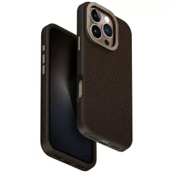   Uniq Keva Magclick Apple iPhone 16 Pro MagSafe Aramid tok kitámasztóval, barna