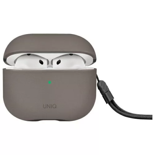 Uniq Lyden Apple AirPods 4 műbőr tok, szürke