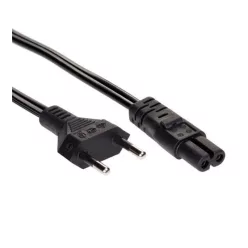   Akyga 230V villásdugó CEE 7/16 - C7 M/F tápkábel 1.5m fekete (AK-RD-01A)