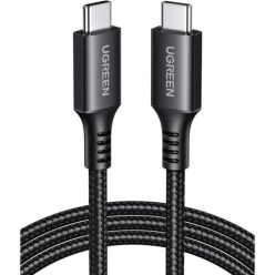  Ugreen US567 USB-C-USB-C töltő-és adatkábel, Nylon, 60W, 3A, 1m, fekete
