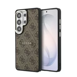   Guess PU Leather 4G Gold Frame Samsung Galaxy S26 Ultra mágneses tok, barna