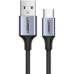   Ugreen US316 USB-A-USB-C töltő- és adatkábel, fonott, 3A, 18W, 1m, fekete
