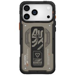   Skinarma Aegis Apple iPhone 17 Pro Max mágneses tok kitámasztóval, Magsafe kompatibilis, szürke