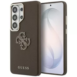   Guess Grained Big 4G Metal Logo Samsung Galaxy S26 Ultra tok, barna