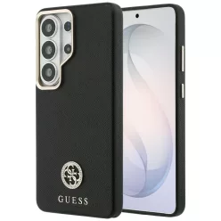   Guess Rhinestone Round Logo Samsung Galaxy S26 Ultra mágneses tok, MagSafe, fekete