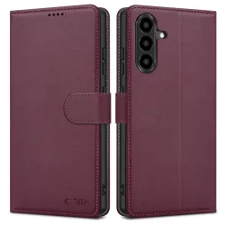   Tech-Protect Wallet Samsung Galaxy A37 flip / kinyitható tok, bordó