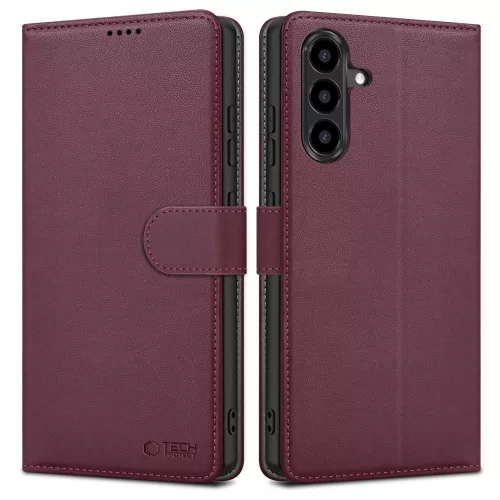 Tech-Protect Wallet Samsung Galaxy A37 flip / kinyitható tok, bordó