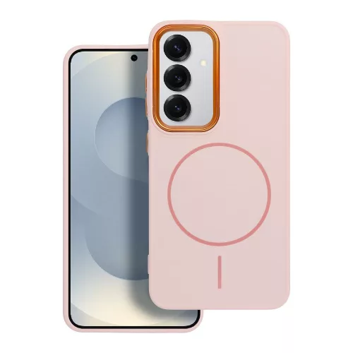 Frame Mag Samsung Galaxy A37 hátlap tok kameravédő peremmel, MagSafe, rózsaszín