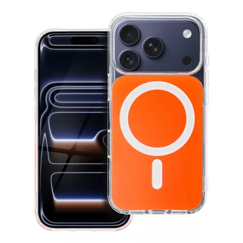 Clear Fusion Mag Samsung Galaxy A57 hátlap tok, MagSafe, narancs