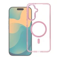   Frame Clear Hybrid Mag Samsung Galaxy A57 hátlap tok, MagSafe, átlátszó-rózsaszín