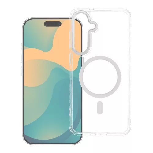 Frame Clear Hybrid Mag Samsung Galaxy A57 hátlap tok, MagSafe, átlátszó-fehér