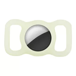   Apple AirTag szilikon tok, nyakörvre helyezhető, Wooze AirTag Pet Guard, fehér