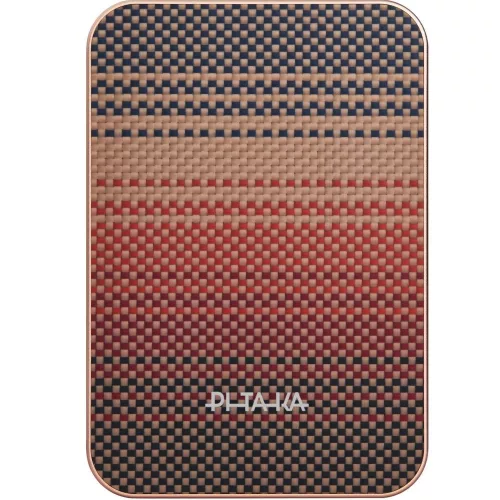 Pitaka Power bank / külső akkumulátor, MagSafe, Qi2, 10000mAh, piros-barna
