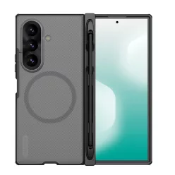   Nillkin Super Frosted Samsung Galaxy Z Fold 8 Ultra mágneses hátlap tok + S-pen, átlátszó-fekete