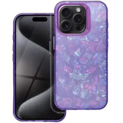   Apple iPhone 16e / 17e, Műanyag hátlap védőtok + szilikon keret, kristály minta, Tutti-Frutti Case, lila