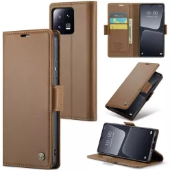   Samsung Galaxy A26 5G SM-A266B, Oldalra nyíló tok, stand, kártyatartóval, RFID technológiával, Wooze CaseME, barna