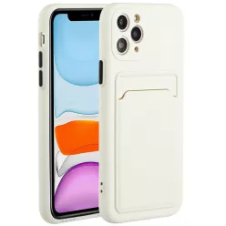   Samsung Galaxy A36 5G SM-A366B, Szilikon tok, kártyatartóval, Wooze Card Slot, fehér