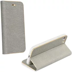   Samsung Galaxy A17 / Galaxy A18 4G / A17 5G SM-A175F / A176B, Oldalra nyíló tok, stand, Luna Book, ezüst