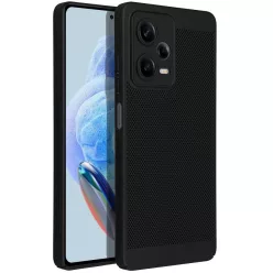   Samsung Galaxy S26 SM-S942, Műanyag hátlap védőtok, légáteresztő, lyukacsos minta, Breezy, fekete