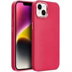   Samsung Galaxy S26 Ultra SM-S948, Szilikon tok, közepesen ütésálló, fémhatású kamera keret, Frame Case, magenta