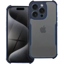   Apple iPhone 14 Plus, Szilikon tok, közepesen ütésálló, légpárnás sarok, akril hátlap, Anti-Drop Case, átlátszó/sötétkék