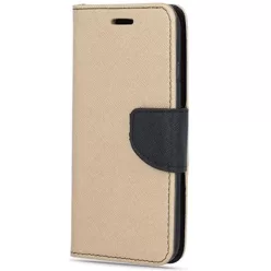   Apple iPhone 16 Plus, Oldalra nyíló tok, stand, Fancy Book, arany/fekete