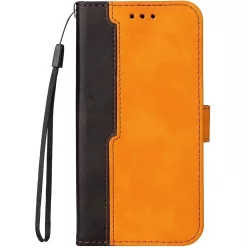   Samsung Galaxy A16 4G / A16 5G SM-A165F / A166B, Oldalra nyíló tok, stand, kártyatartóval, kézpánttal, Wooze Colour Wallet, narancssárga