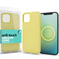   Apple iPhone 13 Pro Max, Szilikon tok, MagSafe rögzítésű, Xprotector Soft Touch MagSafe, sárga
