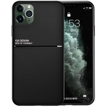 Samsung Galaxy A51 5G SM-A516F, Szilikon tok, közepesen ütésálló, mágneses tartóval kompatibilis, karbon minta, Wooze Carbon, fekete
