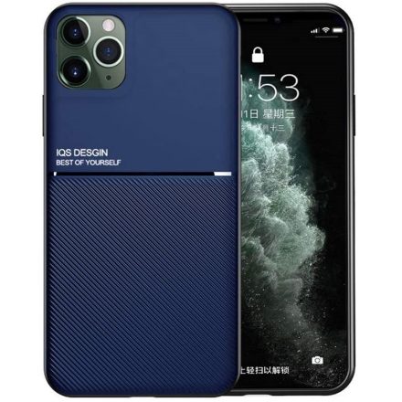 Samsung Galaxy M51 SM-M515F, Szilikon tok, közepesen ütésálló, mágneses tartóval kompatibilis, karbon minta, Wooze Carbon, sötétkék