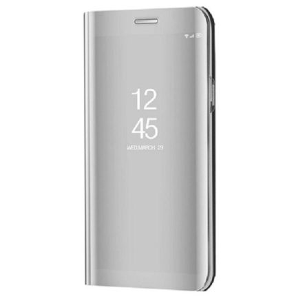 Samsung Galaxy M51 SM-M515F, Oldalra nyíló tok, hívás mutatóval, Smart View Cover, ezüst (utángyártott)