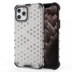   Samsung Galaxy A02 SM-A022F, Műanyag hátlap védőtok, közepesen ütésálló, légpárnás sarok, méhsejt minta, Wooze Honey, fehér