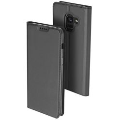   Samsung Galaxy S21 Plus 5G SM-G996, Oldalra nyíló tok, stand, Dux Ducis, sötétszürke
