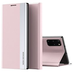   Samsung Galaxy M31 SM-M315F, Oldalra nyíló tok, stand, Wooze Silver Line, rózsaszín