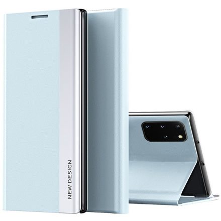 Samsung Galaxy S20 Ultra 5G SM-G988, Oldalra nyíló tok, stand, Wooze Silver Line, világoskék