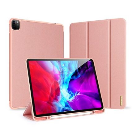 Apple iPad Pro 12.9 (2020), mappa tok, Smart Case, Apple Pencil tartóval, Dux Ducis Domo, rózsaszín
