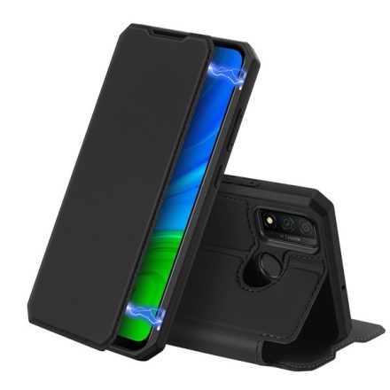 Huawei P Smart (2020), Oldalra nyíló tok, stand, Dux Ducis Skin X, fekete