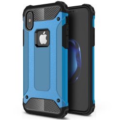   Apple iPhone 13 Pro, Műanyag hátlap védőtok, Defender, fémhatású, világoskék