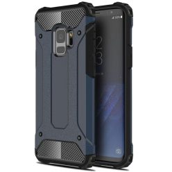   Apple iPhone 13 Pro Max, Műanyag hátlap védőtok, Defender, fémhatású, sötétkék