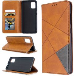   Apple iPhone 13 Pro Max, Oldalra nyíló tok, stand, geometria minta, Wooze DesignBook, sárga