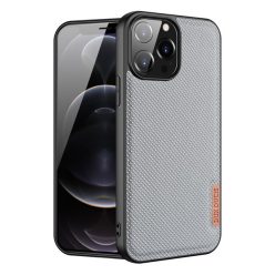  Apple iPhone 13 Pro Max, Műanyag hátlap védőtok + szilikon keret, fényvisszaverő szövet hátlap, rács minta, Dux Ducis Fino, kék