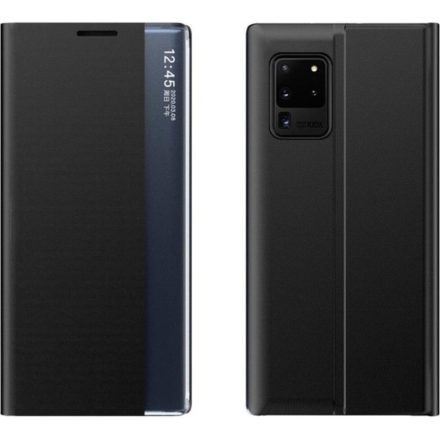 Huawei P Smart (2020), Oldalra nyíló tok, stand, hívás mutatóval, vékony csíkban, Wooze Look Inside, fekete
