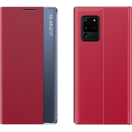 Huawei P Smart (2020), Oldalra nyíló tok, stand, hívás mutatóval, vékony csíkban, Wooze Look Inside, piros