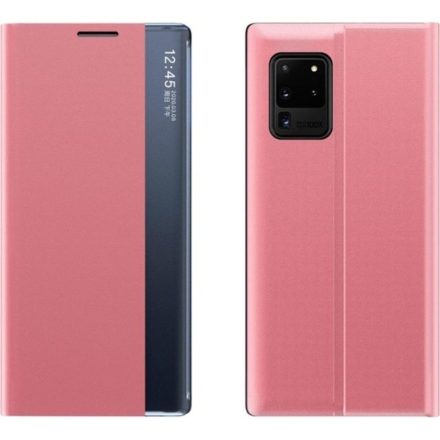Huawei P Smart (2020), Oldalra nyíló tok, stand, hívás mutatóval, vékony csíkban, Wooze Look Inside, rózsaszín