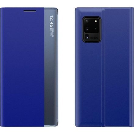 Huawei P Smart (2021), Oldalra nyíló tok, stand, hívás mutatóval, vékony csíkban, Wooze Look Inside, kék