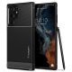 Samsung Galaxy S22 Ultra 5G SM-S908, Szilikon tok, Spigen Rugged Armor, karbon minta, fekete