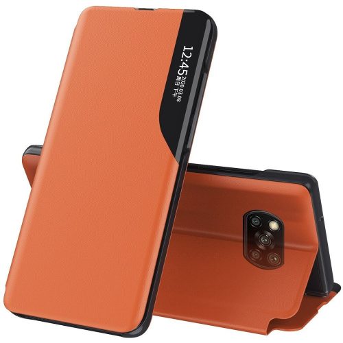 Samsung Galaxy S22 Plus 5G SM-S906, Oldalra nyíló tok, stand, hívás mutatóval, Wooze FashionBook, sárga