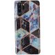 Samsung Galaxy S22 Plus 5G SM-S906, Szilikon tok, sokszöges márvány minta, Wooze Geometric Marble, színes/fekete