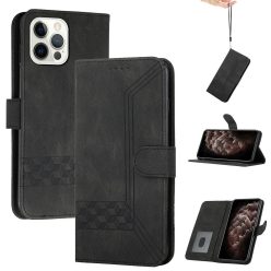   Samsung Galaxy S21 Plus 5G SM-G996, Oldalra nyíló tok, stand, kártyatartóval, kézpánttal, Wooze Illusion, fekete